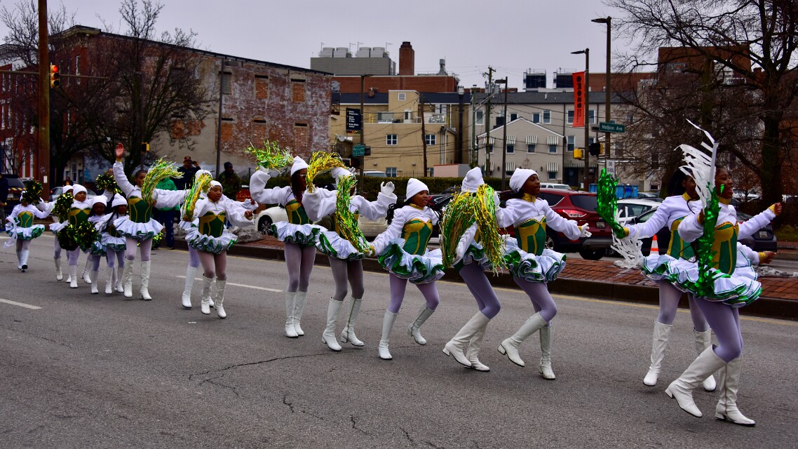 Poms Flying and Lined Up