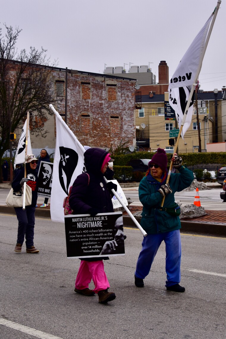 Veterans For Peace Carrying Flags