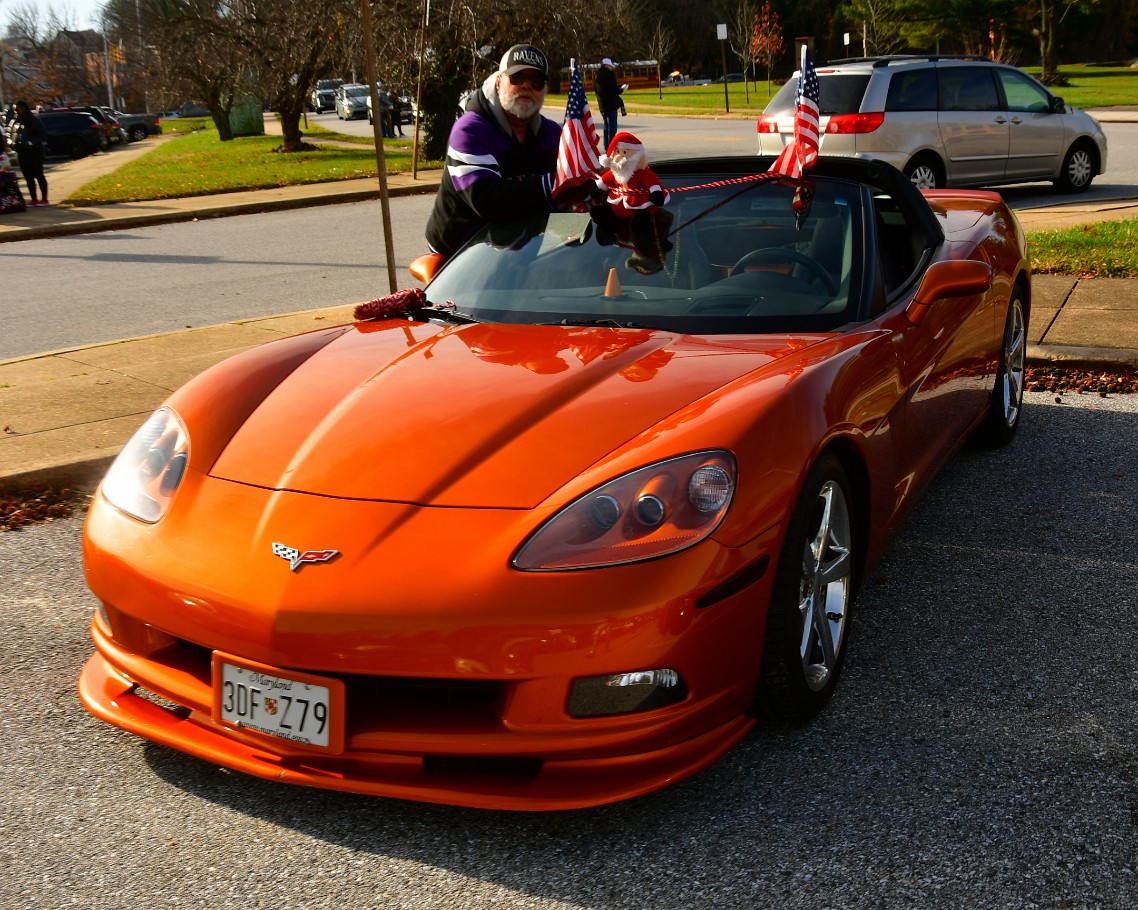 Adding Festive Decor to a Gloriously Orange Corvette
