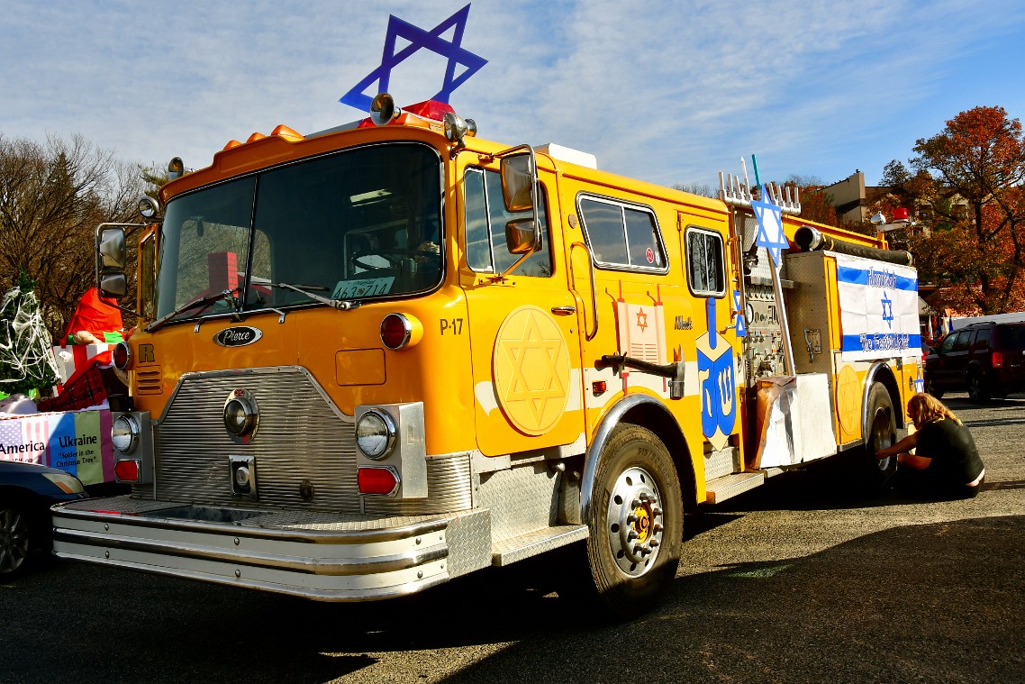 Pierce Fire Engine Showcasing Hanukkah