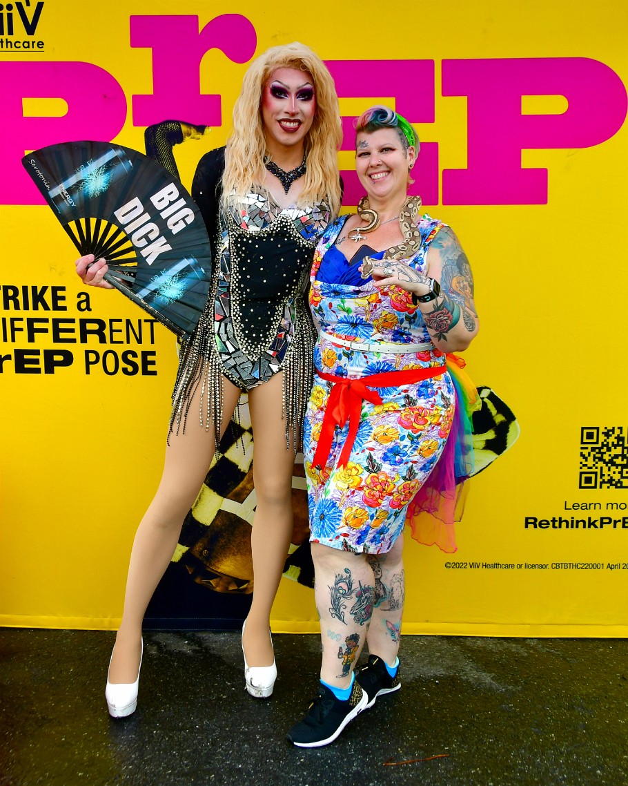 Chrystee Smiling With a BDE Drag Queen 1