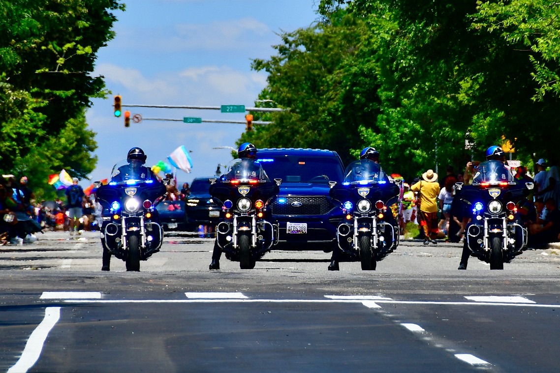 Police Line Heading the Parade