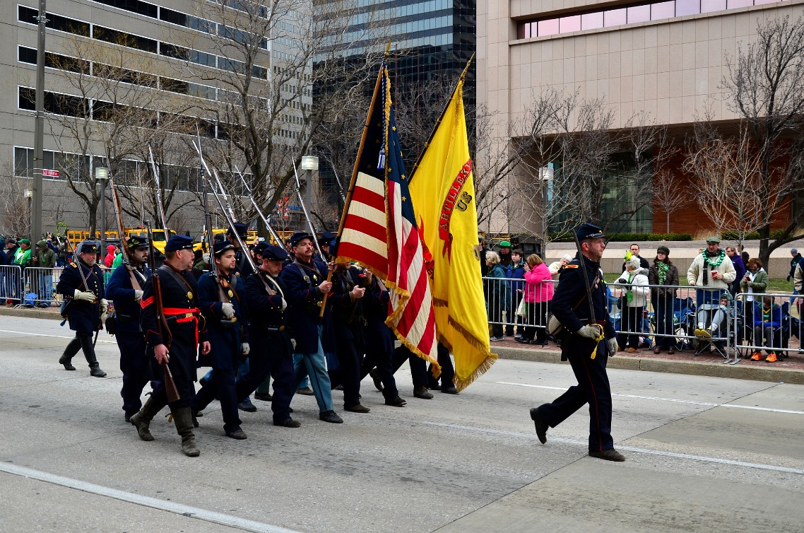 Marching Civil War Flag Bearers Marching Civil War Flag Bearers