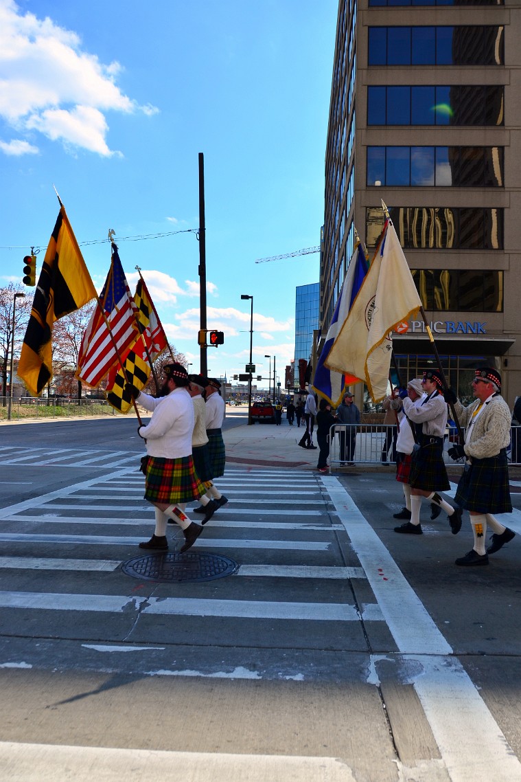 Flags Heralding the Baltimore City Pipe Band Flags Heralding the Baltimore City Pipe Band