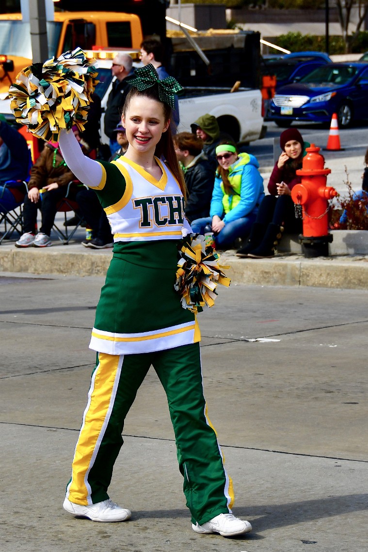 TCHS Cheerleader Saying Hello to the Crowd